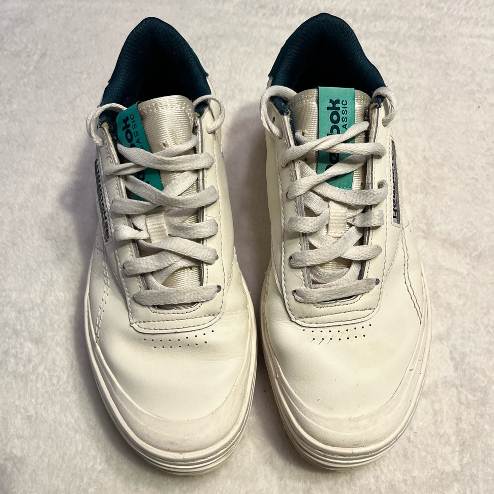 Reebok Classic Leather Sneakers White Teal Women’s 7 059503